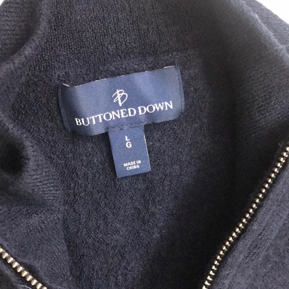 Buttoned Down Men's Wool Full-Zip Sweater E9 - Picture 3 of 5